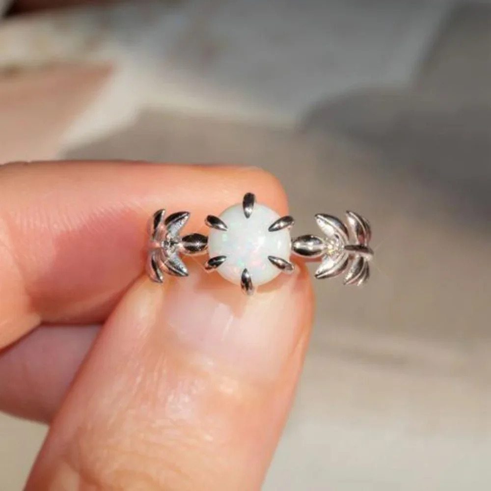 💎Dainty Opal CZ Silver Plated Beautiful Fashion Trendy Ring for UNVN120… - Picture 6 of 6